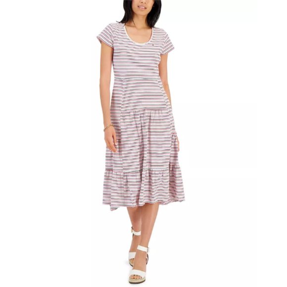 Tommy Hilfiger Dresses & Skirts - NWT Tommy Hilfiger Striped Tiered Midi Dress Women's Size L